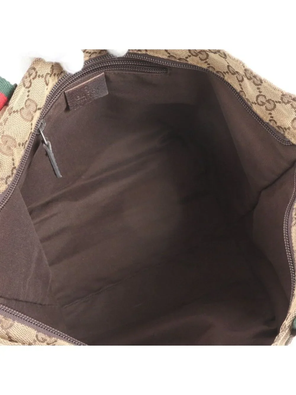 Gucci GG Canvas Sherry Line Leather Tote Shoulder Hand